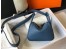 Hermes Lindy Mini Bag In Blue Agate Clemence Calfskin