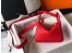 Hermes Lindy Mini Bag In Red Clemence Calfskin