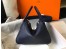 Hermes Lindy 26cm Bag In Navy Blue Clemence With GHW