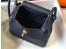 Hermes Lindy 26cm Bag In Navy Blue Clemence With GHW