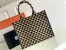 Prada Symbole Large Bag In Black/Beige Jjacquard Fabric