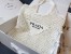 Prada Large Tote Bag In White Woven Raffia