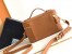 Prada Mini Vanity Bag in Brown Grained Leather