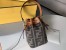 Fendi Mon Tresor Mini Bucket Bag In Green Denim