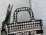 Dior Mini Book Tote Bag In Micro Houndstooth Embroidery