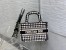 Dior Mini Book Tote Bag In Micro Houndstooth Embroidery