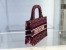 Dior Mini Book Tote Bag In Bordeaux Oblique Embroidered Velvet