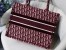 Dior Small Book Tote Bag In Bordeaux Oblique Embroidered Velvet