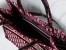 Dior Small Book Tote Bag In Bordeaux Oblique Embroidered Velvet