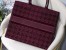 Dior Book Tote Bag In Bordeaux Cannage Embroidered Velvet