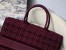 Dior Book Tote Bag In Bordeaux Cannage Embroidered Velvet