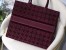 Dior Book Tote Bag In Bordeaux Cannage Embroidered Velvet