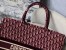 Dior Large Book Tote In Bordeaux Oblique Embroidered Velvet