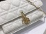 Dior Lady Dior Chain Pouch In White Cannage Lambskin