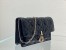 Dior Lady Dior Chain Pouch In Black Patent Calfskin