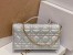 Dior Miss Dior Mini Bag In Iridescent Metallic Silver Lambskin