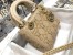 Dior Mini Lady Dior Bag In Metallic Lambskin with Beaded Embroidery