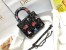 Dior Mini Lady Dior Bag In Black Calfskin with Pixel Zodiac Print