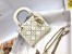 Dior Mini Lady Dior Bag In White Lambskin with Star Embroidery