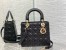 Dior Small Lady Dior Bag in Black Grained Cannage Calfskin