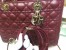 Dior Large Lady Dior Bag In Bordeaux Cannage Lambskin