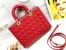 Dior Large Lady Dior Bag In Red Patent Cannage Calfskin