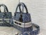 Dior Medium Lady D-Lite Bag In Blue Brocart Denim-Effect Embroidery