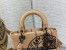 Dior Medium Lady D-Lite Bag In Beige Jute Canvas with Dior Union Motif