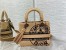 Dior Medium Lady D-Lite Bag In Beige Jute Canvas with Dior Union Motif