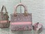 Dior Lady D-Lite Medium Bag in Grey and Pink Toile de Jouy Reverse Embroidery