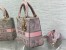 Dior Lady D-Lite Medium Bag in Grey and Pink Toile de Jouy Reverse Embroidery