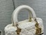 Dior Medium Lady D-Lite Bag In White Cannage Shearling
