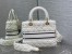 Dior Medium Lady D-Lite Bag In White Cannage Shearling