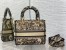 Dior Medium Lady D-Lite Bag In Brown Toile de Jouy Embroidery