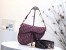 Dior Saddle Bag In Bordeaux Oblique Jacquard Canvas