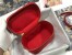 Dior Small Travel Vanity Case In Red Cannage Lambskin