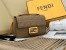 Fendi Baguette Chain Midi Bag In Taupe Nappa Leather