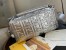 Fendi Baguette Large Bag In Silver Lambskin With FF Motif