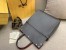 Fendi Large Flip Tote Bag In Grey Calfskin