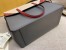 Fendi Large Flip Tote Bag In Grey Calfskin