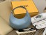 Fendi Fendigraphy Small Hobo Bag In Light Blue Leather