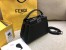 Fendi Peekaboo Mini Selleria Bag In Black Cuoio Romano Leather