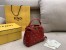 Fendi Peekaboo XS Bag With Star Studs In Red Nappa Leather 