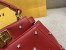 Fendi Peekaboo XS Bag With Star Studs In Red Nappa Leather 