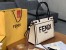 Fendi Large Roma Shopper Bag In Undyed Canvas 