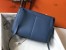 Hermes Halzan 31cm Bag In Blue Agate Clemence Leather