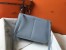 Hermes Halzan 31cm Bag In Blue Lin Clemence Leather