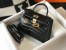 Hermes Kelly Mini II Bag In Black Embossed Crocodile Leather