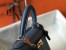 Hermes Kelly 28cm Retourne Bag In Blue Agate Clemence Leather