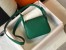 Hermes Lindy Mini Bag In Green Clemence Calfskin